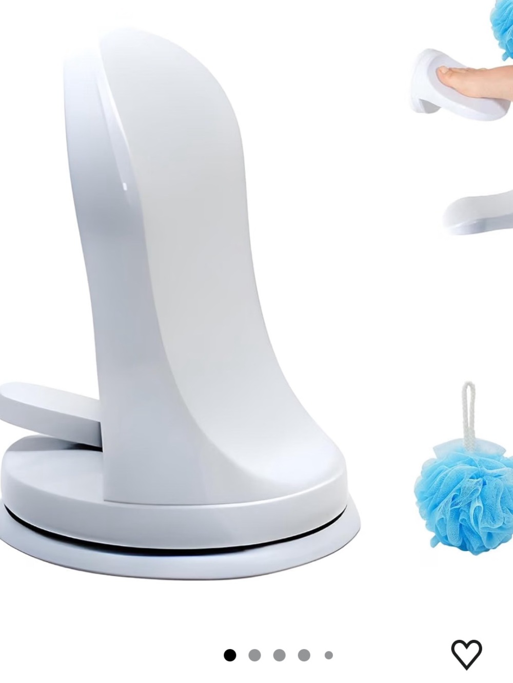 White Shower Foot Rest with Strong Suction